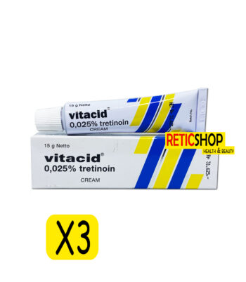 3Tubes Vitacid 0.025 Tretinoin Cream