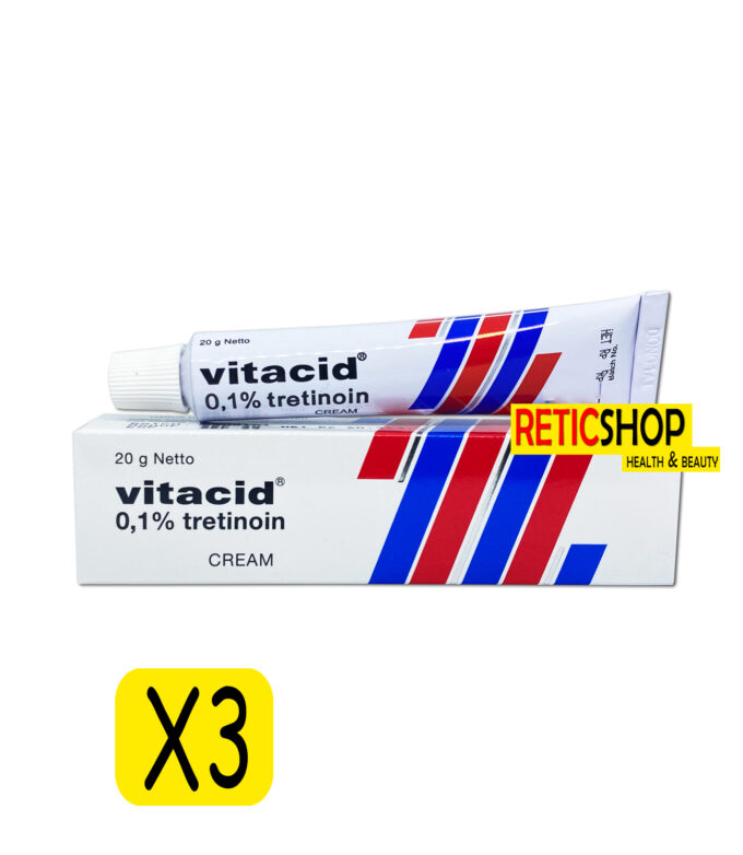 3Tubes Vitacid 0.1 Tretinoin Cream